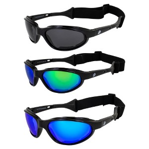 3 Pairs of Birdz Eyewear Sail Safety Goggles with Smoke, Green, Blue Lenses - 1 of 4