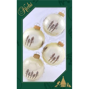 Glass Christmas Tree Ornaments - 67mm/2.63" [4 Pieces] Decorated Balls from Christmas by Krebs Seamless Hanging Holiday Decor - 1 of 4