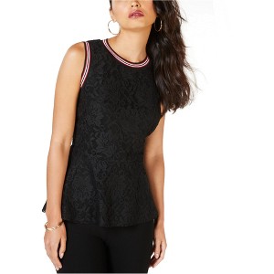 Thalia Sodi Womens Metallic Trim Lace Sleeveless Blouse Top, Black, XX-Large - 1 of 1