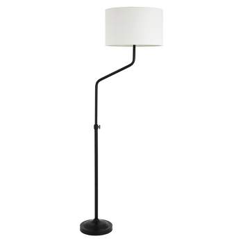 Hampton & Thyme Height-Adjustable Floor Lamp with Fabric Shade