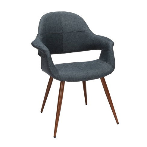 Set Of 2 Mid Century Modern Fabric Accent Dining Side Chair With Arms Blue Ofm Target