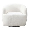 Mina Boucle Swivel Chair with High-Density Foam, 360¡ã Steel Base, and Round Arms for Living Room - 2 of 4