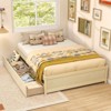 Safstar Full Size Wooden Platform Bed with 2 Rolling Storage Drawers Wood Slat Support - 3 of 4
