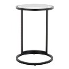NicBex Round End Table with Clear Glass Table Top Small Side Table in Black Metal for Indoor Outdoor - 2 of 4