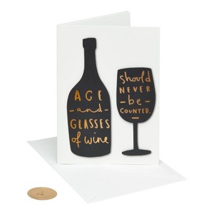Birthday Card Wine Bottle and Glass - PAPYRUS - 1 of 4