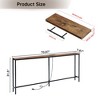 FurnitureR 71" Entryway Console Table with 2 Floating Wall Shelves, Industrial Narrow Hallway Table Set with Power Outlet for Living Room, Entryway - 4 of 4