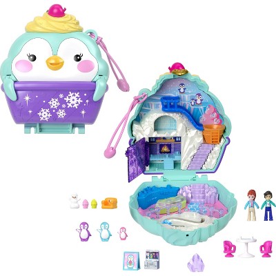 Polly Pocket Dolls And Playset, Travel Toys, Snow Sweet Penguin Compact