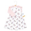 Hudson Baby Infant and Toddler Girls Cotton Dress and Cardigan Set, Carousel Horse - 2 of 4