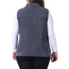 Agnes Orinda Women's Plus Size Corduroy Zipper Side Pocket Casual Sleeveless Fleece Vests - 4 of 4