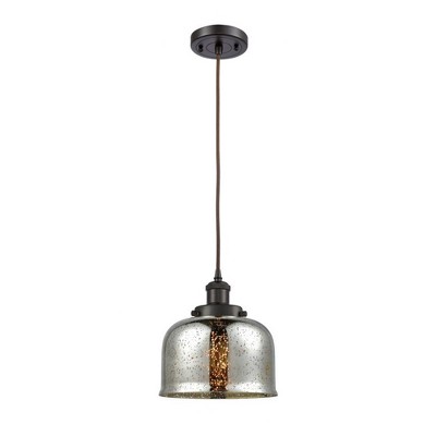 Bell - 1 Light Cord Hung Mini Pendant In Industrial Style-10 Inches Tall and 8 Inches Wide