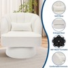 Modern Swivel Barrel Accent Chair - 360 Degree Velvet Upholstered Armchair, Plush Padding, Comfy Round Lounge Chair for Living Room, Bedroom - 4 of 4