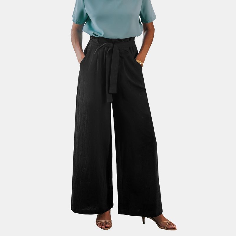 Women's Black Wide Leg Pocket Pants - Cupshe, 1 of 7