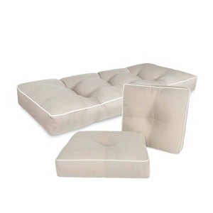 Home Fashions International 3pc O'Linen Wicker Outdoor Cushion Set - 1 of 3