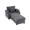 APRILSOUL Modern Oversized Chair with Ottoman, Chenille Fabric Sofa Bed, Accent Chair with Cupholders and USB Charging - 3 of 4