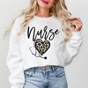 Simply Sage Market Women's Graphic Sweatshirt Leopard Nurse Heart - 2 of 3