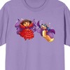 Dora The Explorer Animated Series Dora & Swiper Crew Neck Short Sleeve Lavender Adult T-shirt - 2 of 3