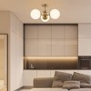 23.5" LED 3-Light Olivier Iron/Frosted Glass Pendant Gold/White - JONATHAN Y: Mid-Century Modern, UL Listed - 4 of 4