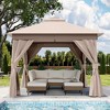 YARDGRACE Semi-Permanent Patio Gazebo 10'x10' with Expansion Bolts, Outdoor Heavy Duty Party Tent with Double Roofs - 3 of 4