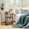 Costway Industrial End Side Table Mesh Magazine Holder Nightstand Rustic Brown - 4 of 4