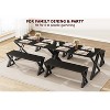 Dining Table Set for 4 with 2 Benches, Rectangular Kitchen Table, Sturdy Metal Frame, Space-Saving for Dining Room, Kitchen, Apartment - 4 of 4