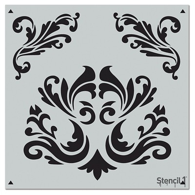 Stencil1 Flourishes Repeating - Wall Stencil 11" x 11"