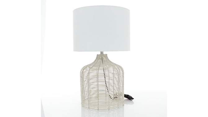 Coastal Rattan Table Lamp with Drum Shade Beige - Olivia &#38; May, 2 of 8, play video