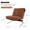 Grungis Modern Accent Chair with Metal Legs and Soft Padded,Leather Armless Chair with High Back,Accent Chair for Bedroom,Reading Room,Office,Brown - 3 of 4