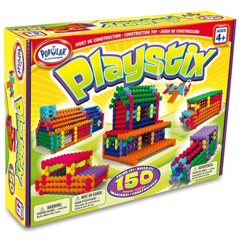 POPULAR PLAYTHINGS Playstix Starter Set Construction Toy Building Blocks 80  Piece Kit