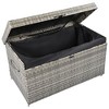 YOOCOZZ Large Outdoor All-Weather Wicker Deck Box with Steel Frame, Lockable Lid, Wheels, 200 Gallon Storage - 2 of 4