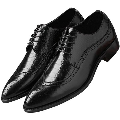 Santimon Men's Oxfords Wingtip Formal Leather Prom Dress Wedding Shoes