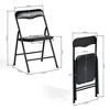 FurnitureR 5-Piece Kids Folding Table and Chairs Set, Small Square Table and 4 Chairs, PVC Padded Seats, Ideal for Preschool, Activities, All Black - 2 of 4