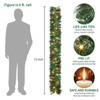6-foot pre-lit Christmas wreath, decorated with pine cones and red berries, 20 lights, suitable for front doors, fireplaces, stairs, and windows. - 4 of 4