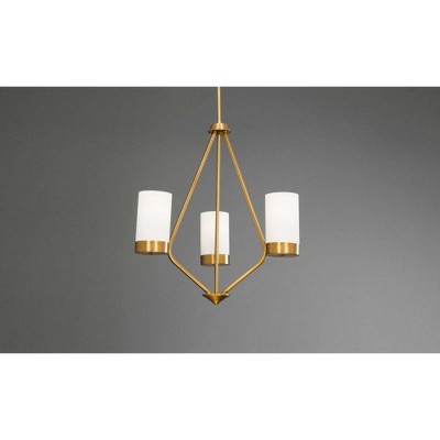 Elevate Mid-Century Modern Brushed Bronze 3-Light Chandelier
