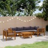 vidaXL Solid Acacia Wood Outdoor Lounge Set - 7-Piece Garden Furniture with Cushions and Coffee Table, Modular Design, Weather-Resistant - 2 of 4