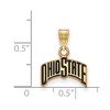 Black Bow Jewelry 14k Yellow Gold Plated Sterling Silver Ohio State Buckeyes NCAA Small Pendant - 2 of 3