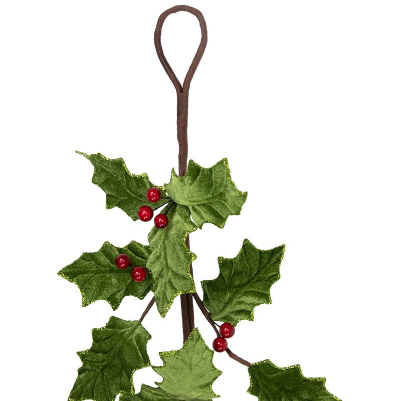Northlight Glittered Holly with Berry Christmas Garland - 3.5' x 9" - Unlit, 4 of 7