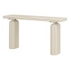 Acacia Wood Console Table,Layered Design Rectangular Table with Geometric Legs,Minimalist Hallway Sofa Table for Living Room-Coolbibila - 3 of 4