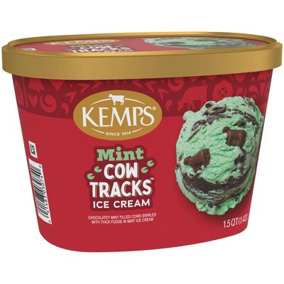 Kemps Mint Cow Tracks Premium Ice Cream - 48oz