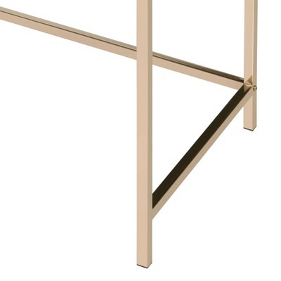 Vynxaria Black High Gloss Gold Desk Luxury Finish Writing Table Functional for Home Office Vanity Setups