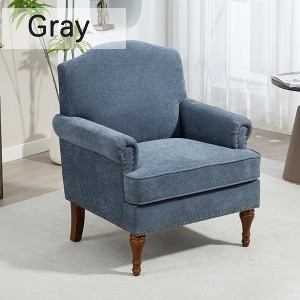 Hrinhom 29.2"W Leisure chairs, Armchairs, Nailhead trim, Wooden legs - 1 of 4