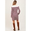 Pinkblush Burgundy Striped Button Accent Maternity Mini Sweater Dress - 4 of 4