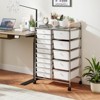 Costway 15-Drawer Trolley with Chrome Plated Metal Frame & Lockable Universal Wheels White/Black/Clear/Multicolor - 2 of 4