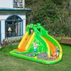 Outsunny 5 in 1 Inflatable Water Slide Crocodile Style Water Park Bounce House Castle with Slide, Pool, Basket, Cannon, Climbing Wall - 2 of 4