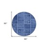 Navy Blue And Denim Blue Patchwork Washable Indoor Outdoor Area Rug - 3 of 4
