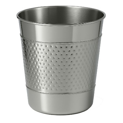 happimess Riley Modern Classic Hammered Steel Accent 2-Gallon Wastebasket
