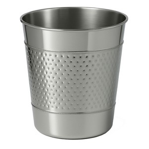 happimess Riley Modern Classic Hammered Steel Accent 2-Gallon Wastebasket - 1 of 4