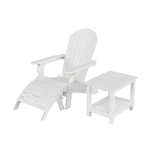 WestinTrends Tuscany HIPS¬¨‚Ä†Outdoor¬¨‚Ä†Patio¬¨‚Ä†Folding¬¨‚Ä†Adirondack¬¨‚Ä†Chair with Ottoman and Side Table (3-Piece) - 1 of 4