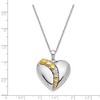 Black Bow Jewelry Rhodium & Gold Tone Plated Sterling Silver & CZ Heart Necklace, 18 In. - 3 of 4