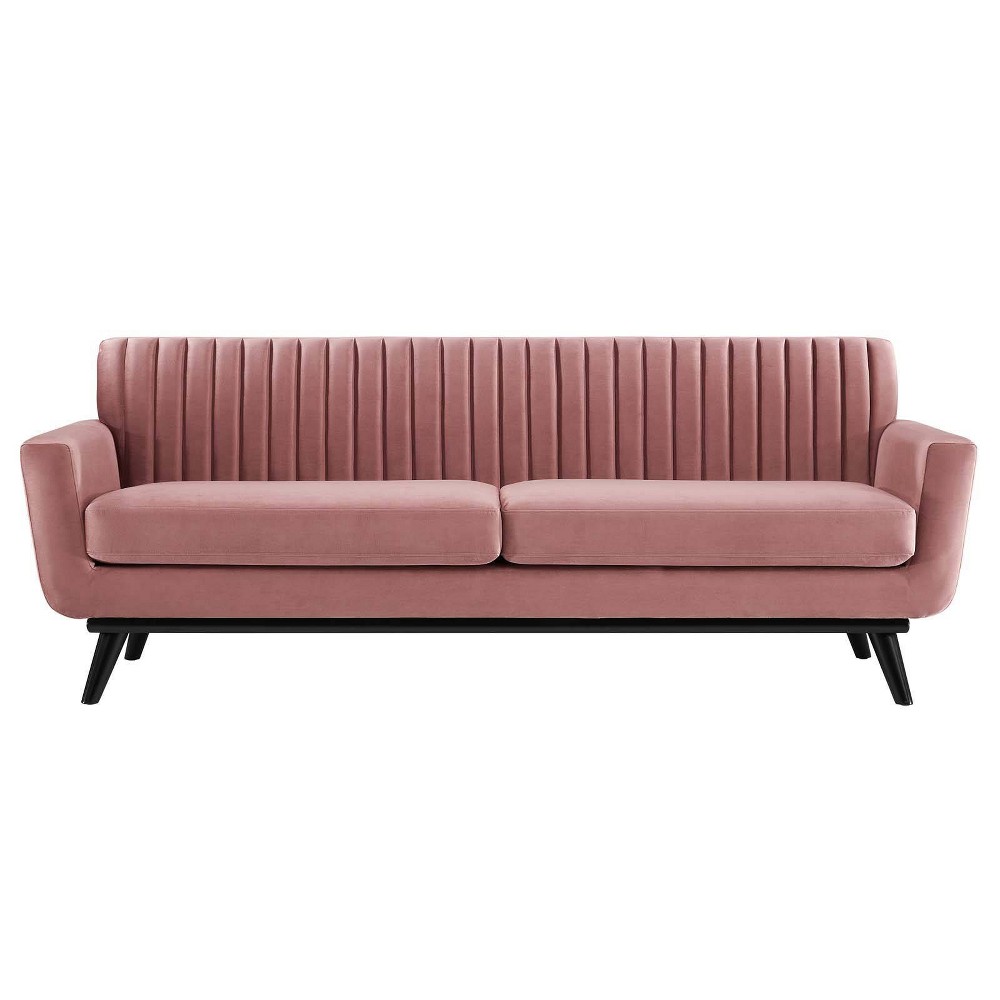 Photos - Sofa Modway Engage Channel Tufted Performance Velvet  Dusty Rose  