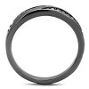 Slickblue Women’s Light Black Stainless Steel Ring with Clear Crystal, Eternity Band Design, Single-Tone, Sizes 5-10 - 3 of 4